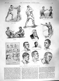 Old Antique Print 1888 Boxing Majesty Theatre Astley Baxter Kennedy Sport 19th