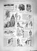 Original Old Antique Print 1888 Ghost Germ Fable Story Evils Vainglory Comedy