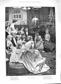 Old Antique Print 1888 Dumb Crambo Family Pet Dog Lucien Davies Fine Art 19th