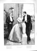 Original Old Antique Print 1888 Men Ladies Romance Dancing Hopkins Fine Art