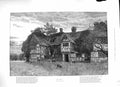 Original Old Antique Print 1888 Grange House Architecture Sheep Country Scene
