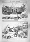 Original Old Antique Print 1889 Hoghton Tower Lancashire Norwich Archi Victorian