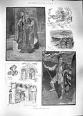 Original Old Antique Print 1889 Scene Macbeth Lyceum Theatre Macduff Cast 19th