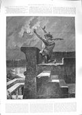 Original Old Antique Print 1889 Woodville Fine Art Man RoMoon Sky Egypt 19th