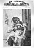 Original Old Antique Print 1889 Grandad Delight Little Girl Grandchild F 19th
