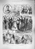Original Old Antique Print 1889 Birmingham Joseph Chamberlain O'Brien Lyttelton