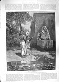 Original Old Antique Print 1889 Cleopatra Roman Sphinx Wo 19th Century
