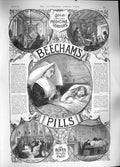 Old Antique Print 1889 Advertisement Beechams Pills Medicine Lancashire 19th