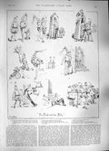 Original Old Antique Print 1889 Fools Folly Barrack Life Siers War Tommy Atkins