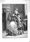 Original Old Antique Print 1889 Wonderful Story Mother Little Girl Book F 19th
