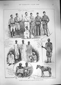 Antique Print *3827 1889 Officers Egyptian Army Dervishes Suakin War Horse