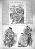 Original Old Antique Print 1889 Scene London Workhouse Home Ruler Ladies 19th