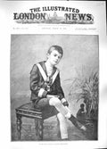 Original Old Antique Print 1889 Portrait King Servia Alexander Obrenovitch 19th