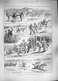 Original Old Antique Print 1889 Pack-Outfit Rocky Mountains America Victorian