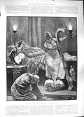 Original Old Antique Print 1889 Cleopatra Music Harp Roman Woodville Victorian