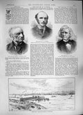 Original Old Antique Print 1889 Donkin Hall Gladstone Free Ferry Thames W 19th