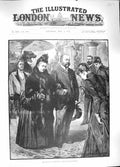 Old Antique Print 1889 Queen Victoria Sandringham Royal Family Fine Art 19th