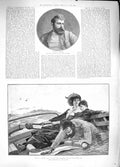 Original Old Antique Print 1889 Wyllie Yawl Ladybird Boat Crossing No Victorian