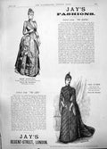 Original Old Antique Print 1889 Advertisement Jays Fashion Tea Gown Costume 19th