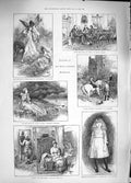 Old Antique Print 1889 Royal Academy Art Dorothy Allan River Hermit Meus 19th