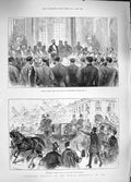 Original Old Antique Print 1889 Festival French Revolution Carnot Elysee Palace