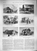 Original Old Antique Print 1889 Paris Cave Dwellings Stone Age Hebrew Etruscan