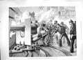 Old Antique Print 1889 Life Board Man-Of-War Ship Breech-Loading Gun War 19th