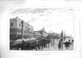 Original Old Antique Print 1889 Piazzetta Venice Italy Canal Boats Architecture