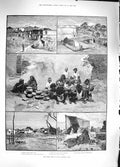 Original Old Antique Print 1889 Fire Surat India Cooking Pots Temple Capetown
