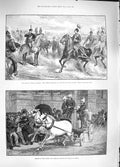 Old Antique Print 1889 King Italy Berlin London Fire Brigade Prince Wales 19th
