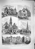Original Old Antique Print 1889 Princess Louise Towbridge Long Hilperton C 19th