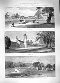 Original Old Antique Print 1889 Royal Farms Windsor Castle Home Dairy Flemish
