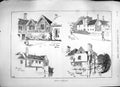 Original Old Antique Print 1889 Ightham Mote Tower Royal Park Tokio Japan Train