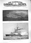 Original Old Antique Print 1889 Ships Spithead Anson Torpedo Baden Immortalite