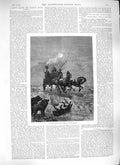 Original Old Antique Print 1889 Horses Cart Drive Karroo South Africa Moonlight