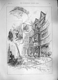 Original Old Antique Print 1889 Majesty Theatre Grand Circle Spectators Boxes