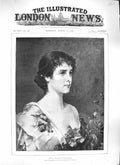 Original Old Antique Print Kiesel 1889 Portrait Beautiful Girl Edith Victorian