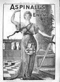Original Old Antique Print 1889 Advertisement Aspinalls Enamel Ingram Brothers