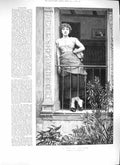 Original Old Antique Print Calderon 1889 Rose Provence Beautiful Girl France