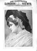 Original Old Antique Print 1889 Portrait Seaside Reverie Beautiful Woman 19th