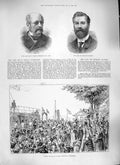 Original Old Antique Print 1889 Queen Natalie Servia Belgrade Robertson Watson