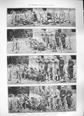Original Old Antique Print 1889 Military Cycling Siers Weapons War Cavalry 19th