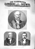 Original Old Antique Print 1889 Henry Isaacs Mayor London Knill Sheriff Harris