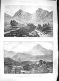 Original Old Antique Print 1889 Sannox Murder Isle Arran Goatfell Brodi 19th