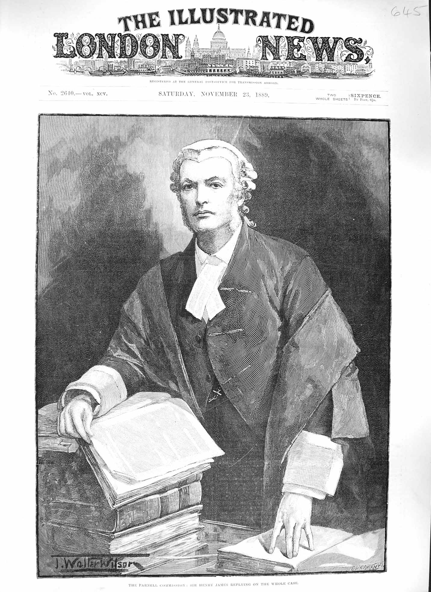 Old Antique Print Wilson 1889 Parnell Commission Henry James Court Case 19th