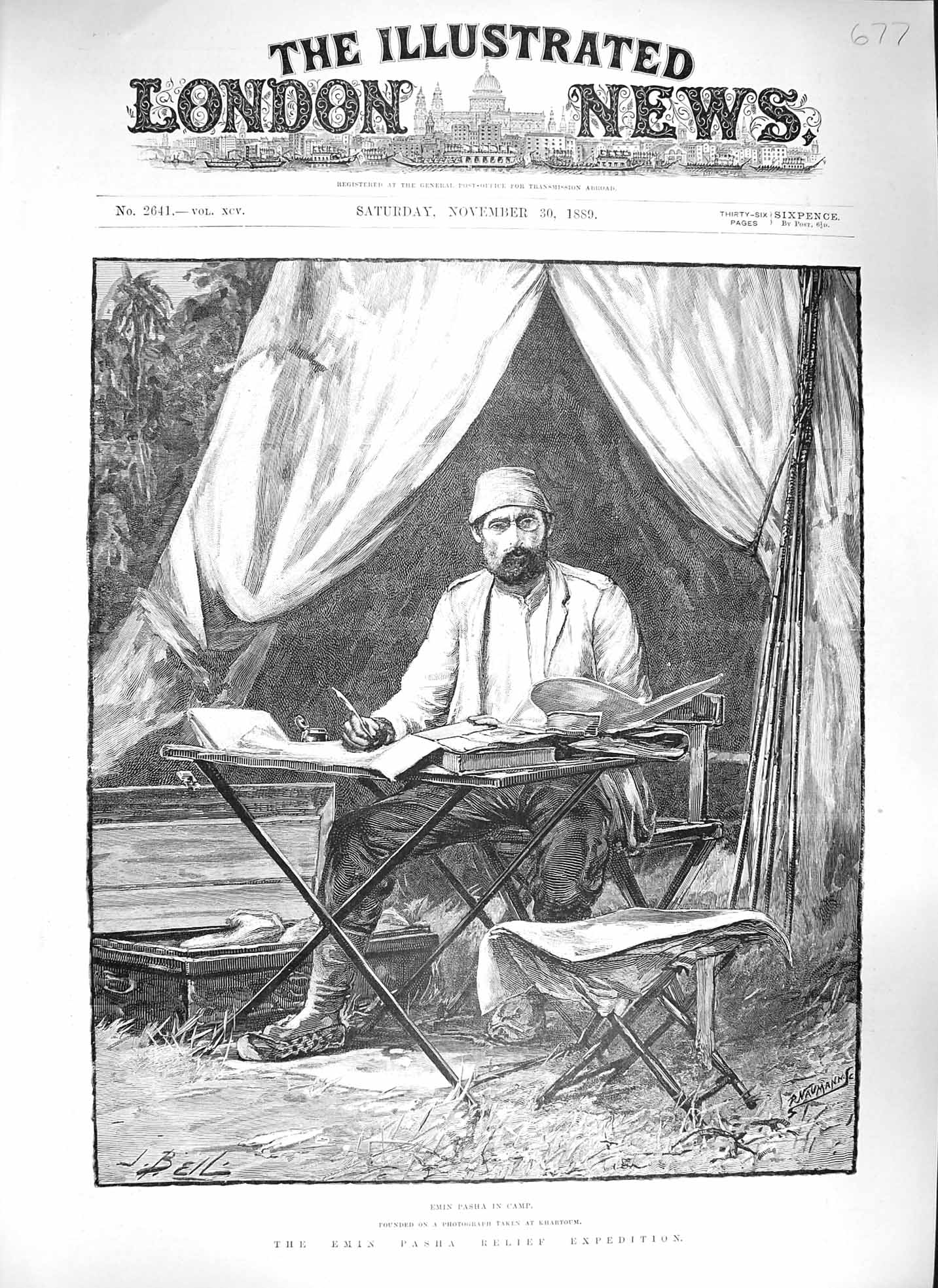 Original Old Antique Print 1889 Emin Pasha Relief Expedition Camp Tent Khartoum