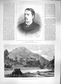 Original Old Antique Print 1889 Sir Guinness Baths Canquenes Santiago Chile