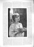 Original Old Antique Print Schmalz 1889 Portrait Beautiful Woman Muriel Flowers