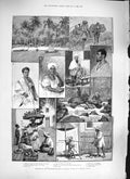 Old Antique Print 1889 Brazil Lagoa Noste Alagoas Mulatto Hawker Beggar 19th