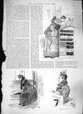 Original Old Antique Print 1889 Will Office Somerset House Country Ladies 19th